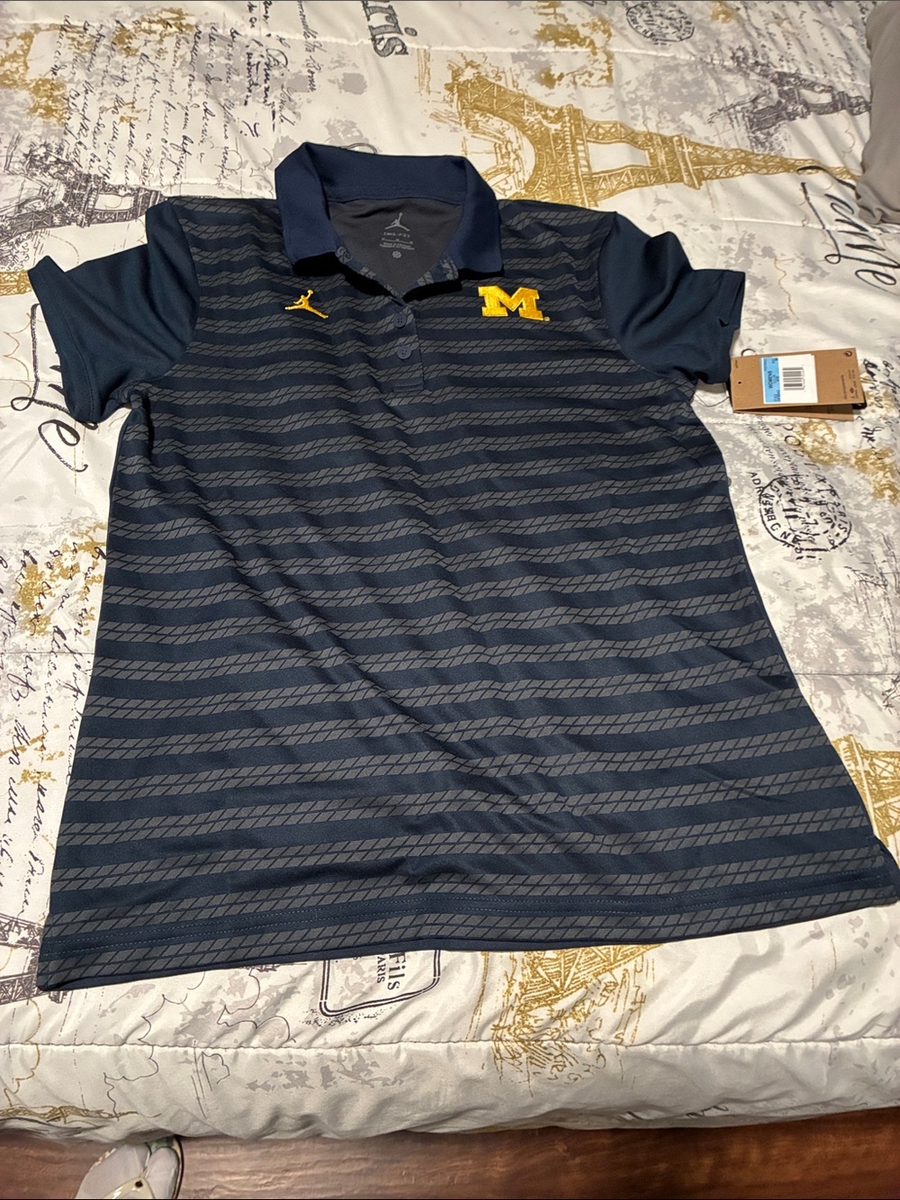 Jordan women’s Navy Polo with Maize 'M' Logo